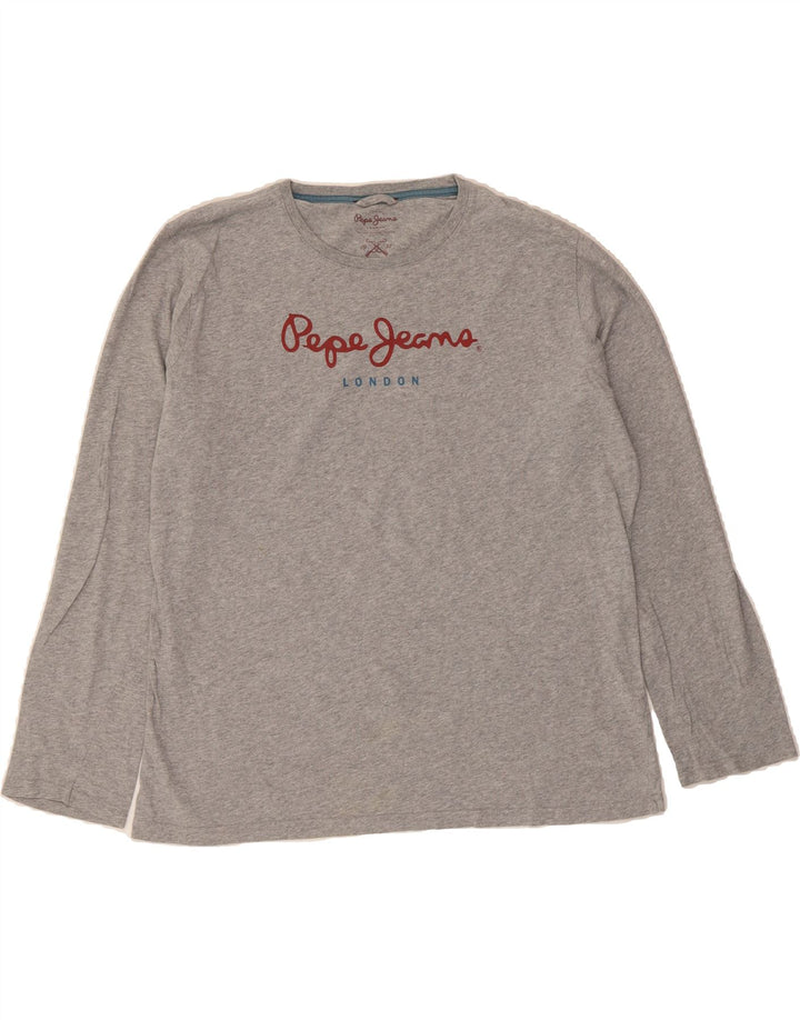 PEPE JEANS Mens London Graphic Top Long Sleeve XL Grey Cotton Vintage PEPE Jeans and Second-Hand PEPE Jeans from Messina Hembry 