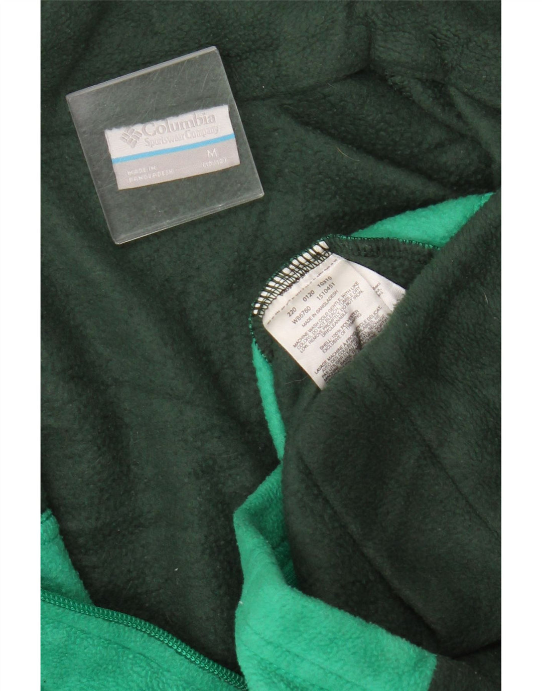 Columbia Jaqueta de lã feminina 10-11 anos poliéster colorblock verde médio