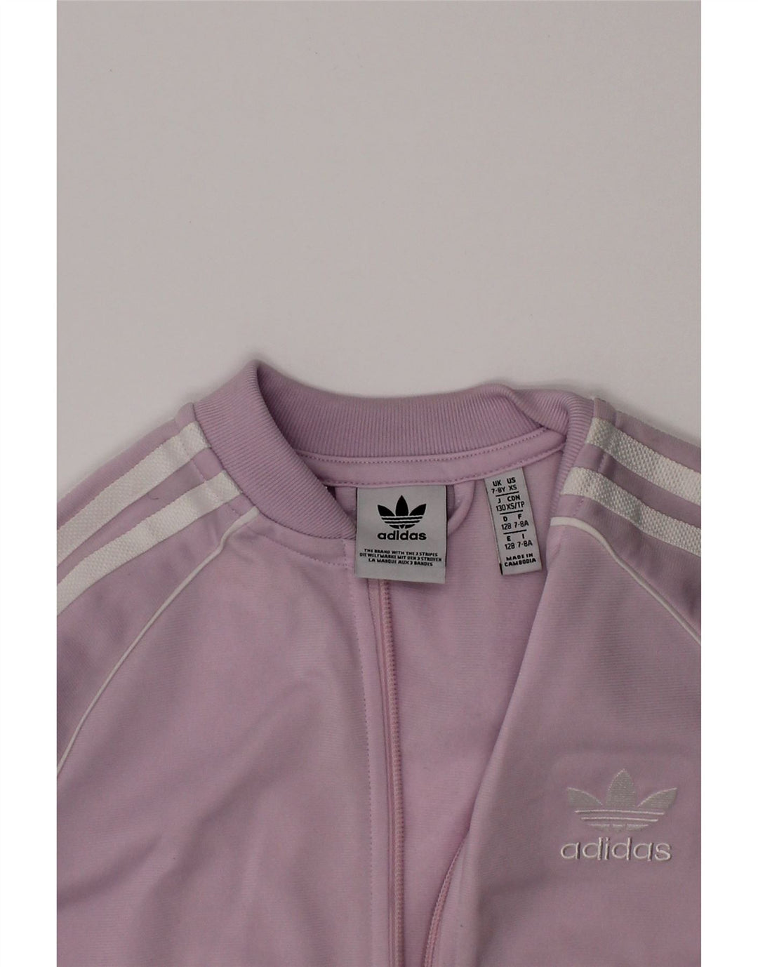 ADIDAS Meninas Tracksuit Top Jacket 7-8 Anos Roxo Poliéster
