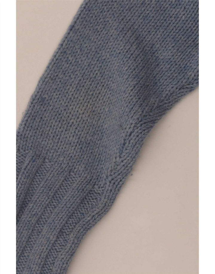 Suéter feminino Reiss com gola alta e gola alta Reino Unido 10 lã azul pequena