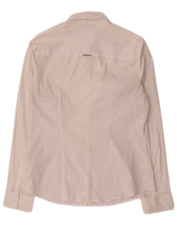 Camisa feminina Marks & Spencer Autograph Reino Unido 12 algodão branco médio