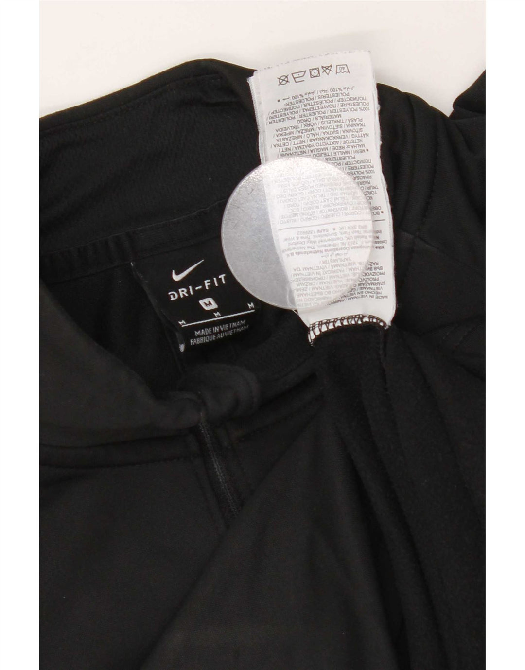 Nike Mens Dri Fit Zip Neck Pullover Treino Top Médio Preto Poliéster