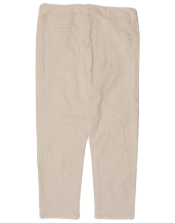 Calça jeans feminina Marks & Spencer cortada para cigarro UK 18 XL W36 L24 branca