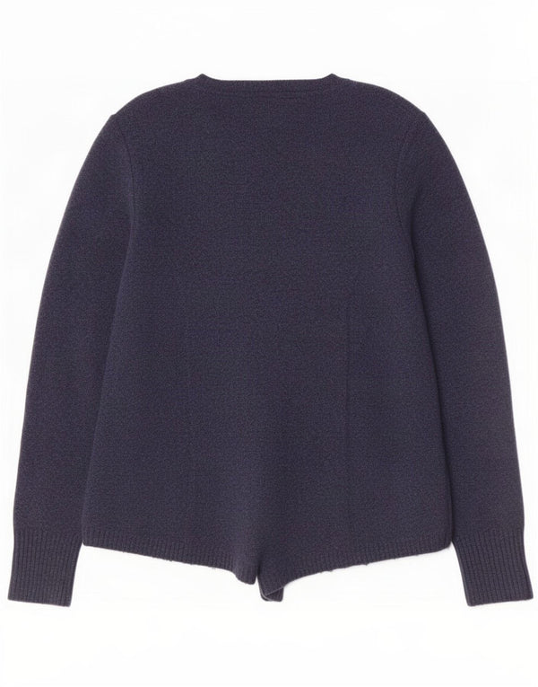 Suéter cardigã aberto feminino White Stuff UK 12 médio azul marinho nylon