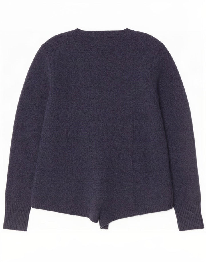 Suéter cardigã aberto feminino White Stuff UK 12 médio azul marinho nylon