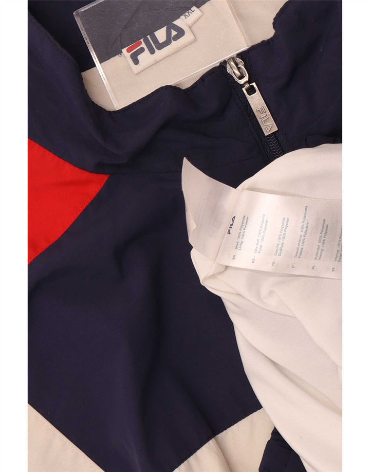 Fila Mens Graphic Tracksuit Top Jacket 2XL Azul marinho Colourblock Poliéster