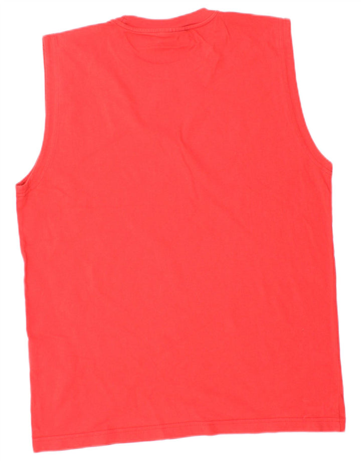 CHAMPION Mens Colete Top Médio Algodão Vermelho