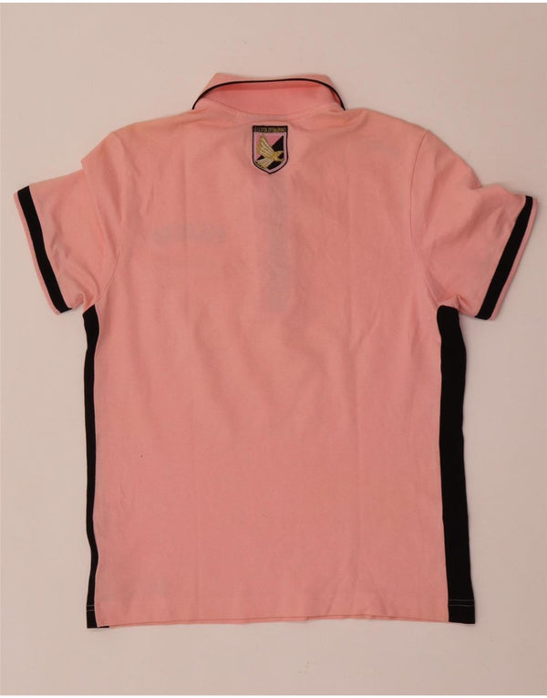 Camisa polo masculina gráfica Lotto médio rosa algodão colorblock