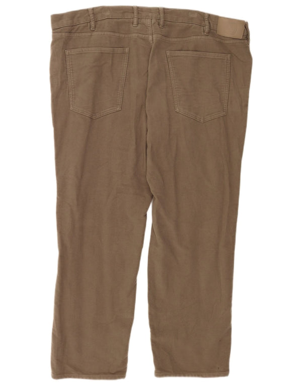 Marks & Spencer Mens Straight Casual Trousers W44 L29 Brown Cotton