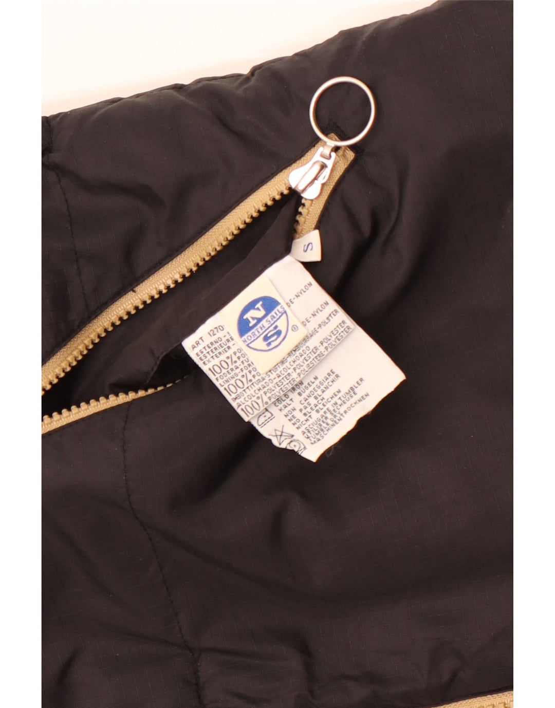 Colete acolchoado reversível masculino North Sails UK 36 pequeno preto poliamida
