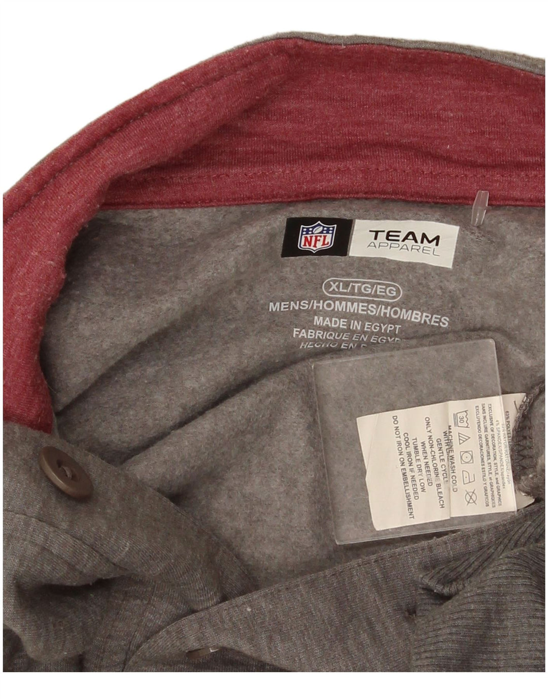 Jumper de moletom masculino com gola redonda da NFL XL cinza Colourblock poliéster