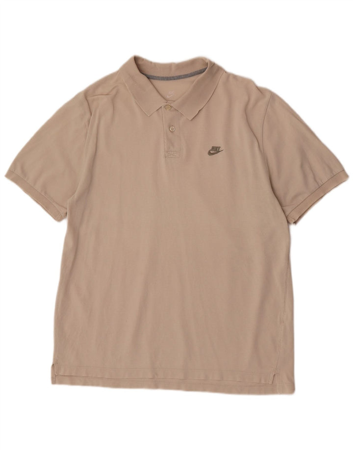 Camisa polo masculina Nike grande bege