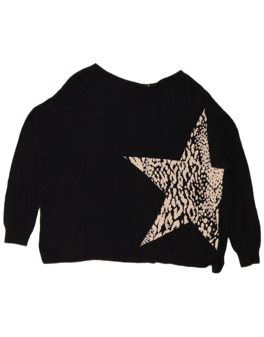 Suéter feminino MINT VELVET com padrão abstrato e gola canoa Reino Unido 10 preto pequeno