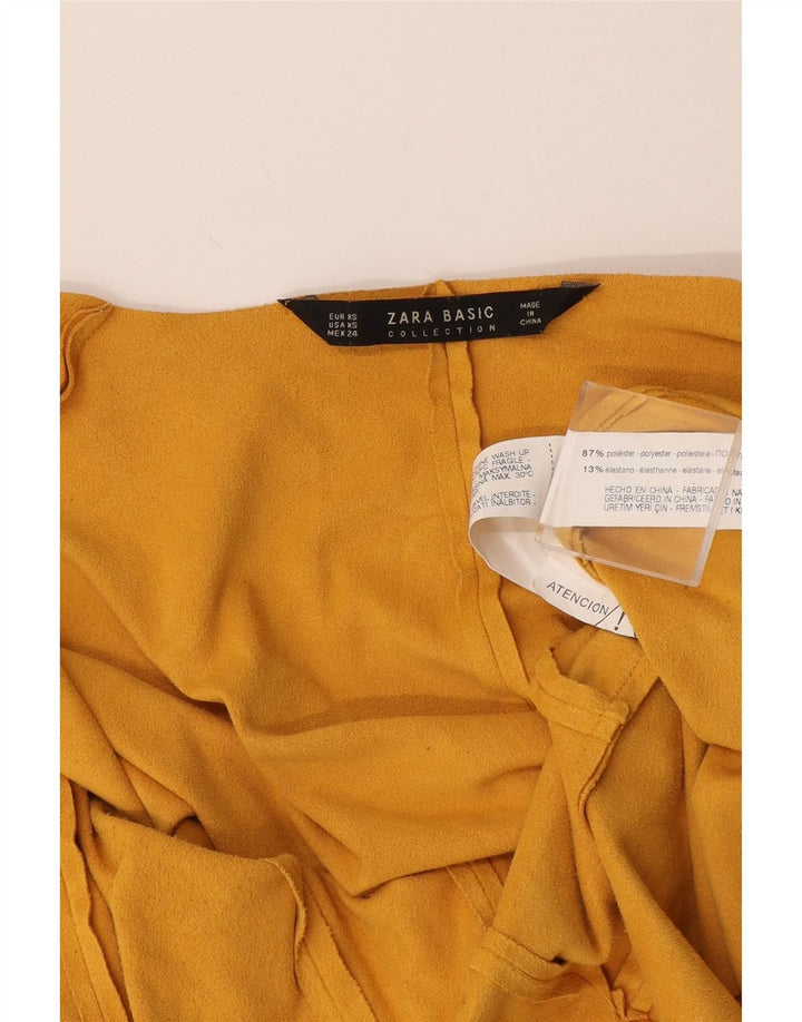 Zara Womens Oversized Open Blazer Jacket Reino Unido 6 XS Amarelo Poliéster