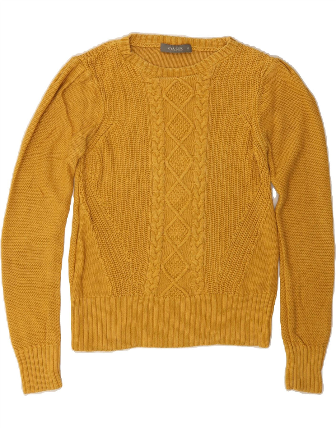 OASIS Womens Boat Neck Jumper Sweater UK 6 XS Yellow Cotton Vintage Oasis and Second-Hand Oasis from Messina Hembry 