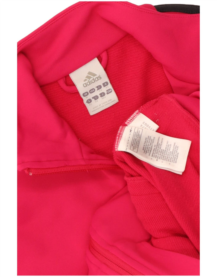 Adidas Womens Tracksuit Top Jacket UK 16 Grande Rosa Poliéster