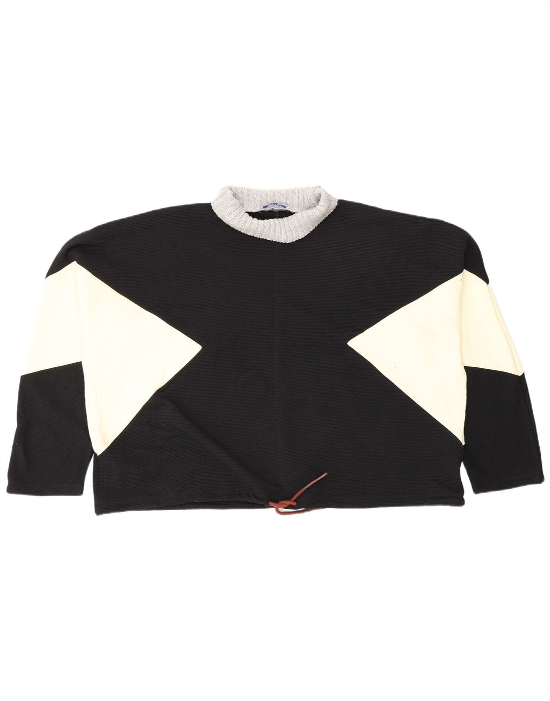 Blusa oversized feminina Zara UK 10 pequeno algodão colorblock preto