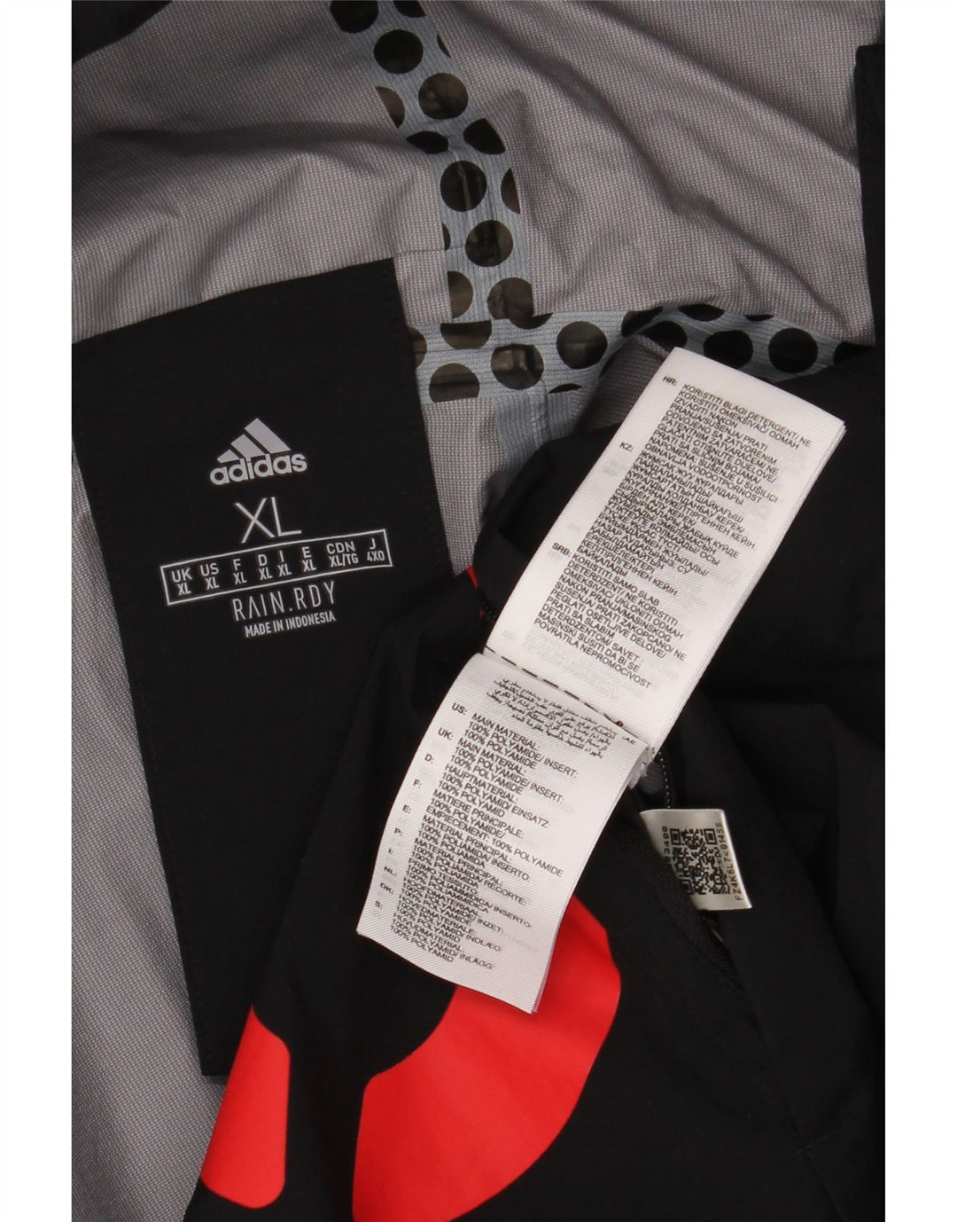 ADIDAS Mens Graphic Hooded Rain Jacket UK 42 XL Preto Poliamida