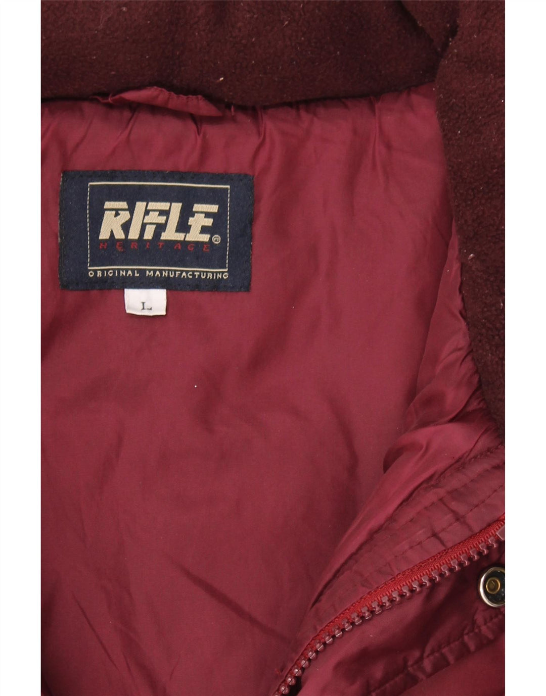 Colete masculino acolchoado com capuz RIFLE UK 40 grande Borgonha