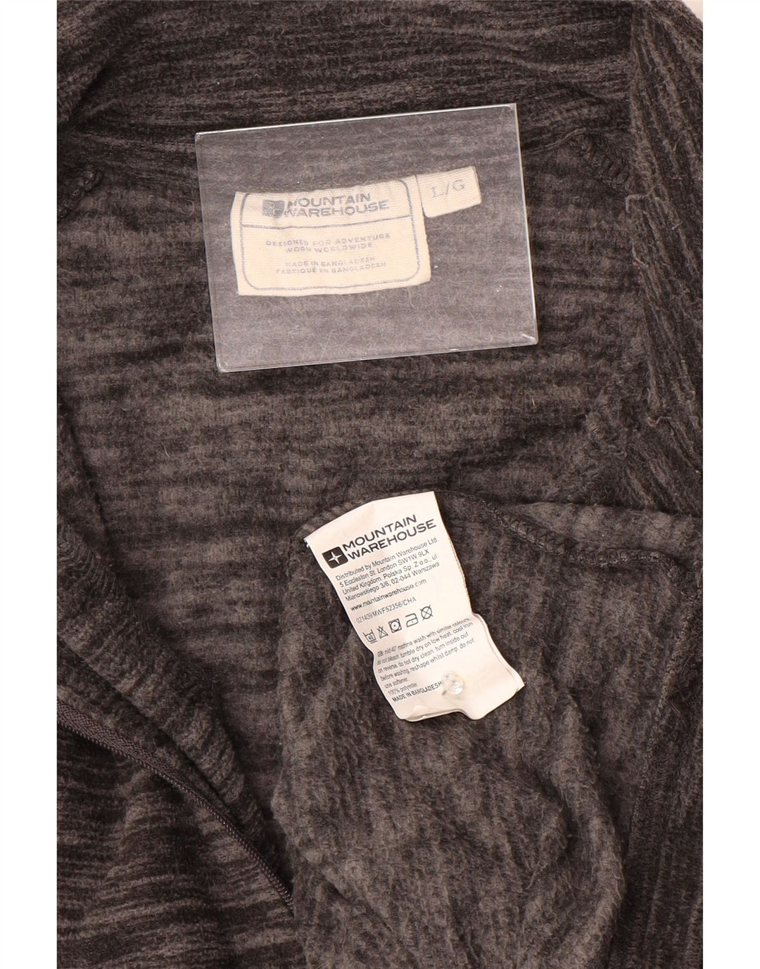 Mountain Warehouse Mens Zip Neck Fleece Jumper Grande Poliéster manchado cinza