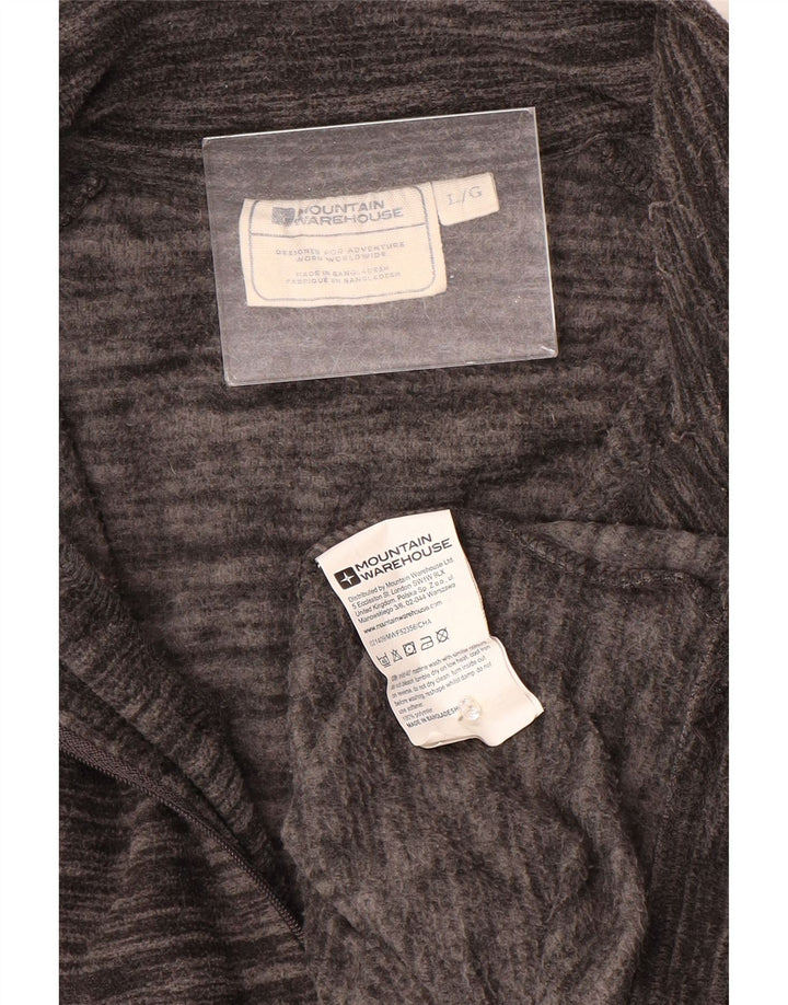 Mountain Warehouse Mens Zip Neck Fleece Jumper Grande Poliéster manchado cinza