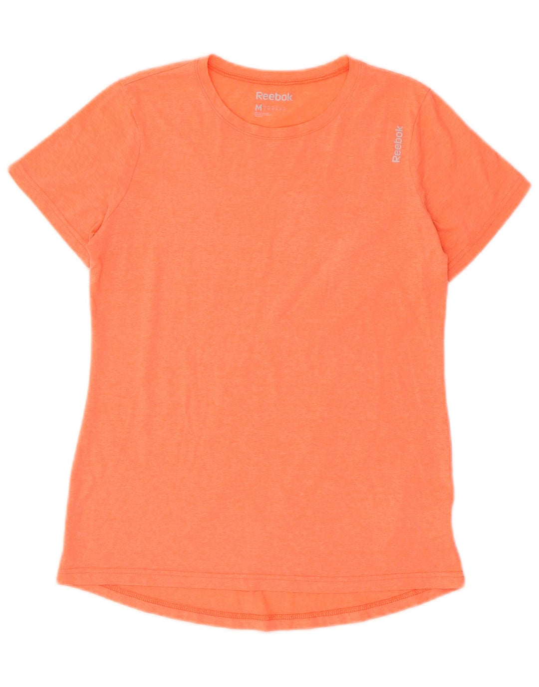 Camiseta feminina REEBOK UK 12 poliéster manchado laranja médio