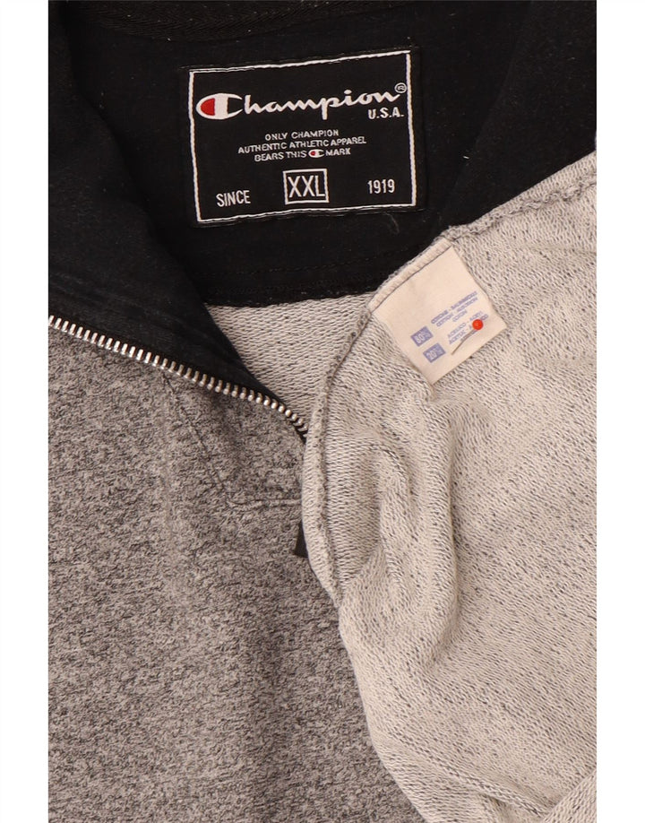 Moletom masculino Champion com zíper e gola 2XL algodão cinza