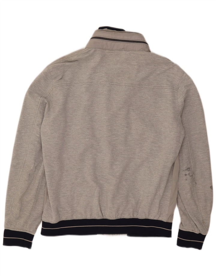 Jaqueta bomber masculina Zara com capuz UK 40 grande cinza