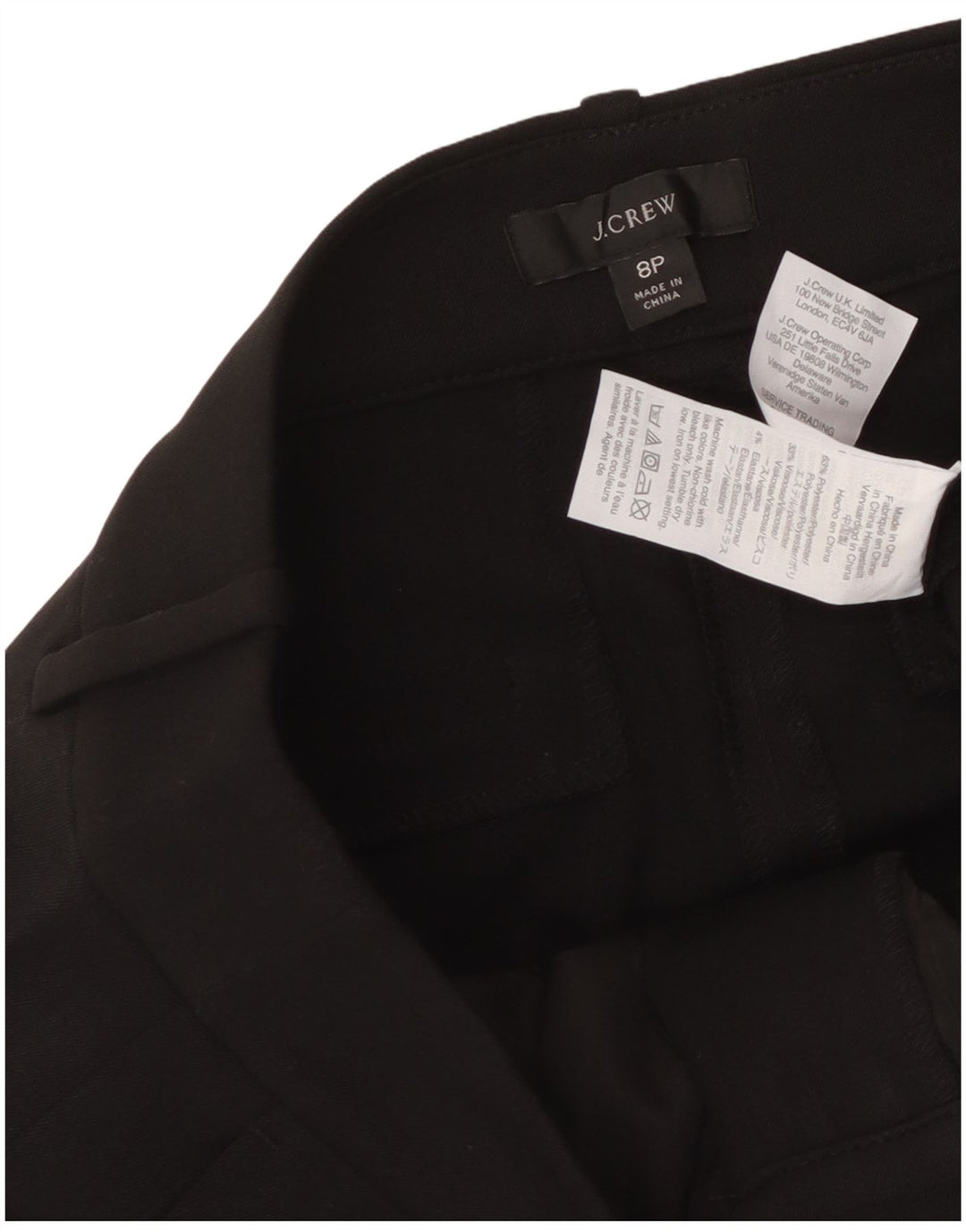 J. Crew Calça Feminina Cropped US 8 Médio W32 L24 Poliéster Preto