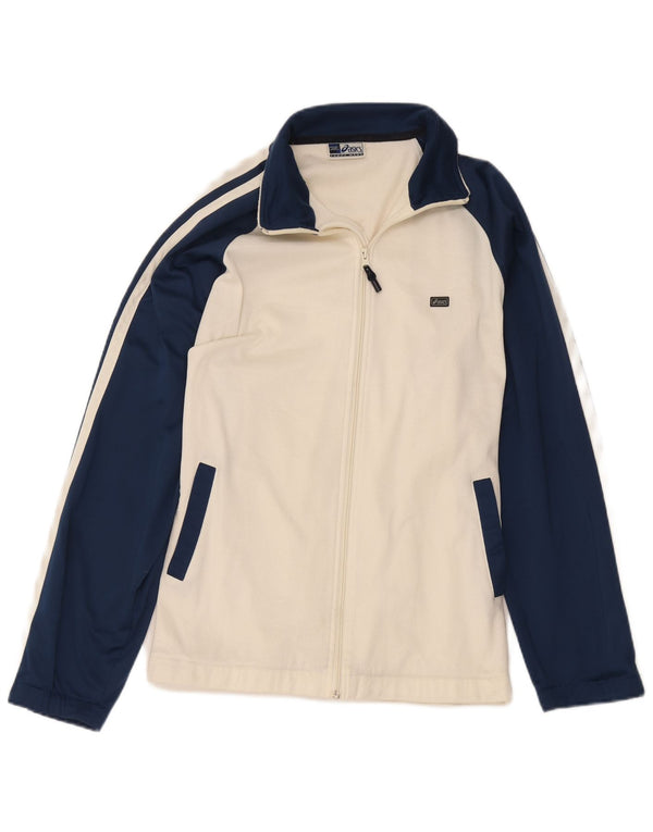 Asics Womens Tracksuit Top Jacket UK 18 XL branco colorblock