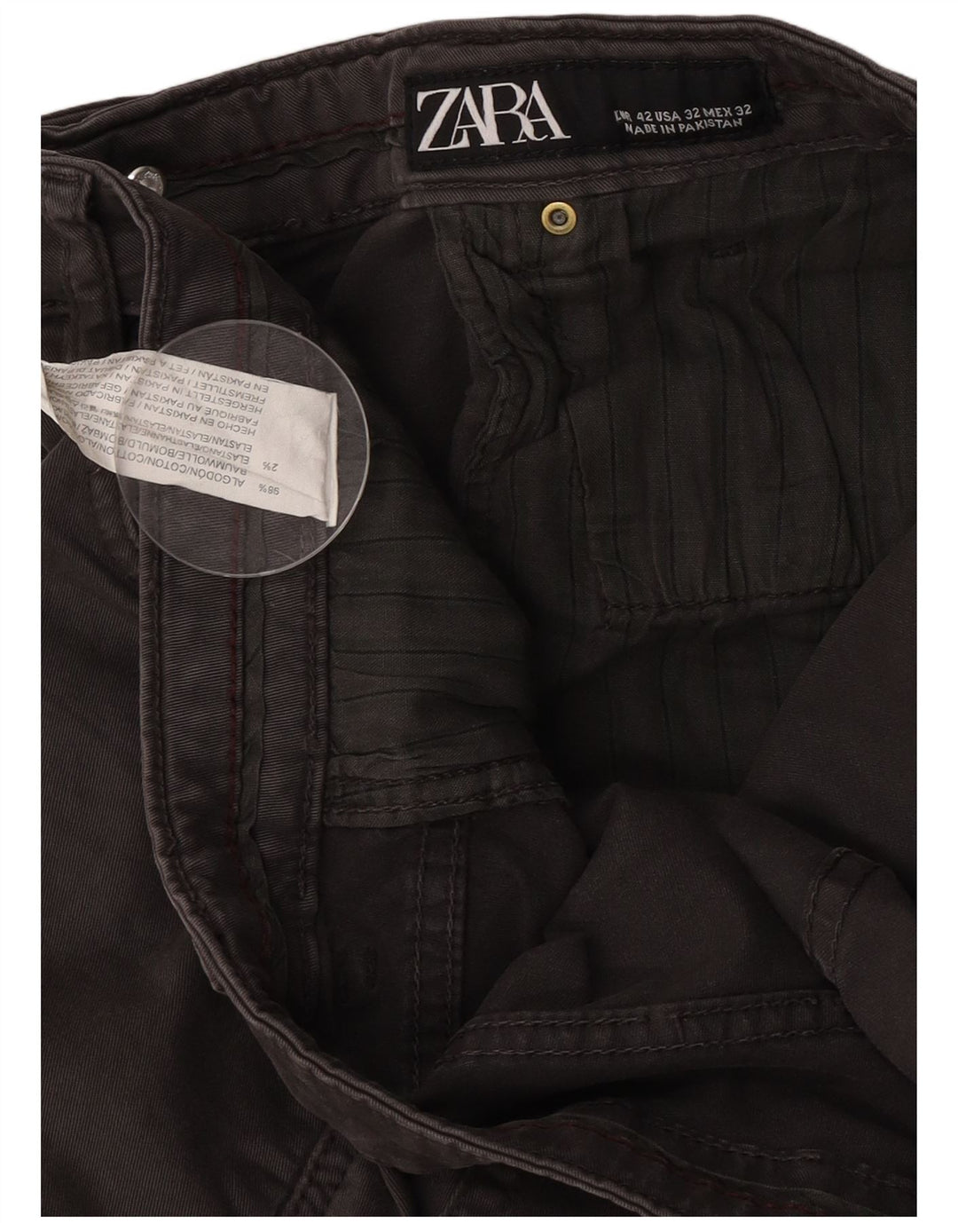 Zara Mens Slim Jeans EU 42 Grande W32 L30 Marrom Algodão