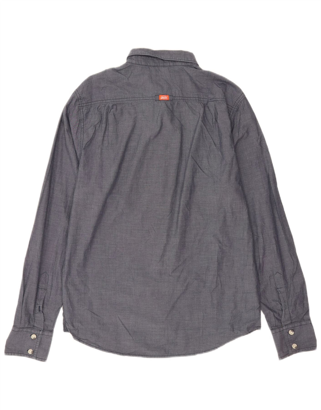 Camisa masculina Superdry grande algodão cinza