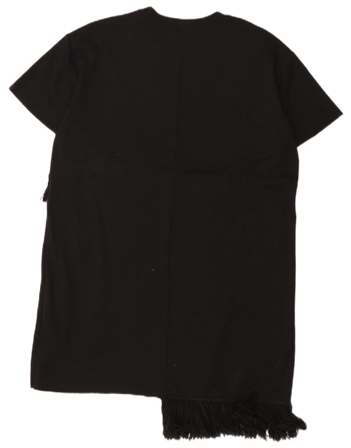 Vestido camiseta feminino oversized ZARA Reino Unido 14 médio preto poliéster