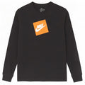 Top gráfico masculino Nike manga comprida pequeno algodão preto