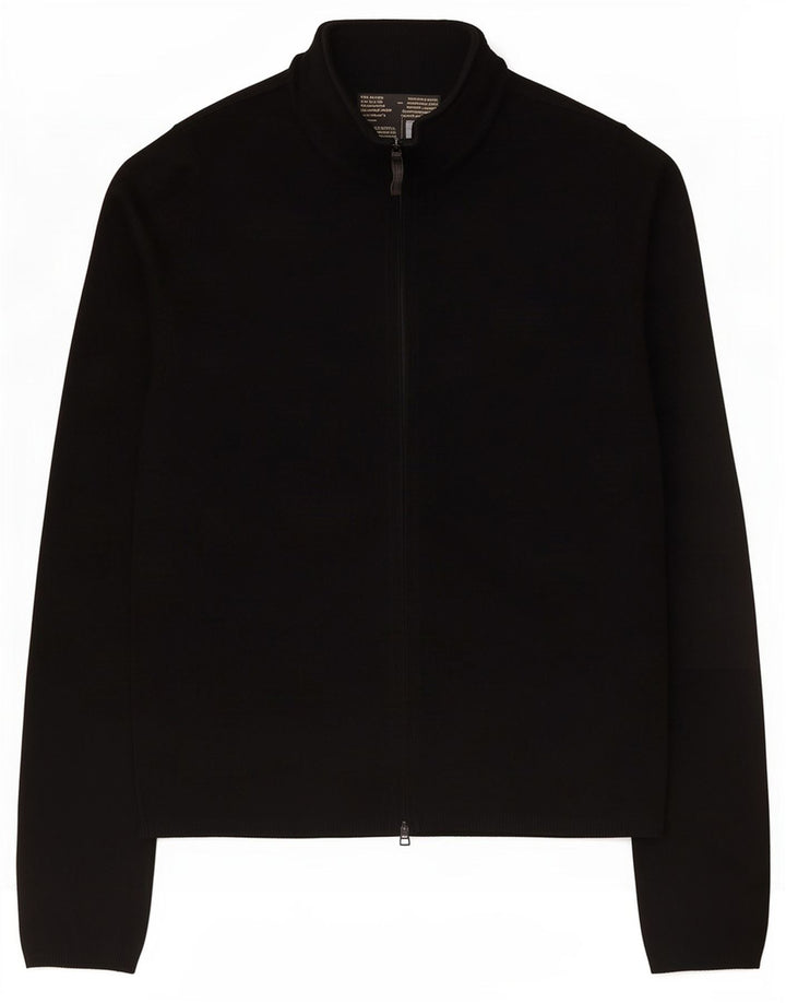 Suéter cardigã feminino Zara Reino Unido 12 médio preto rayon