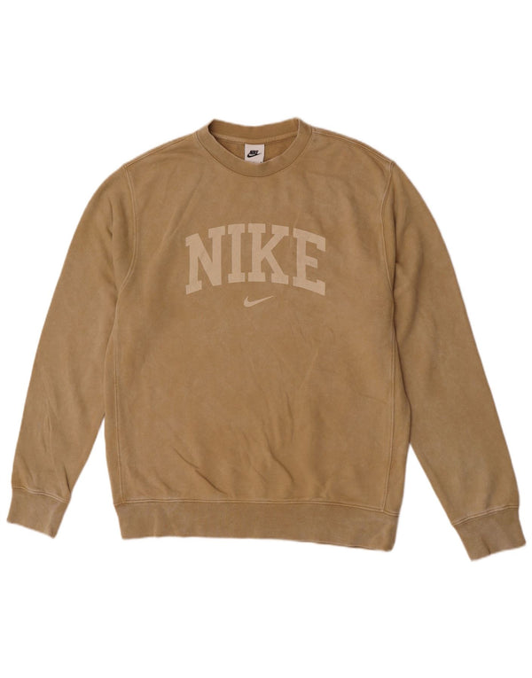 Nike masculino gráfico moletom jumper médio algodão marrom