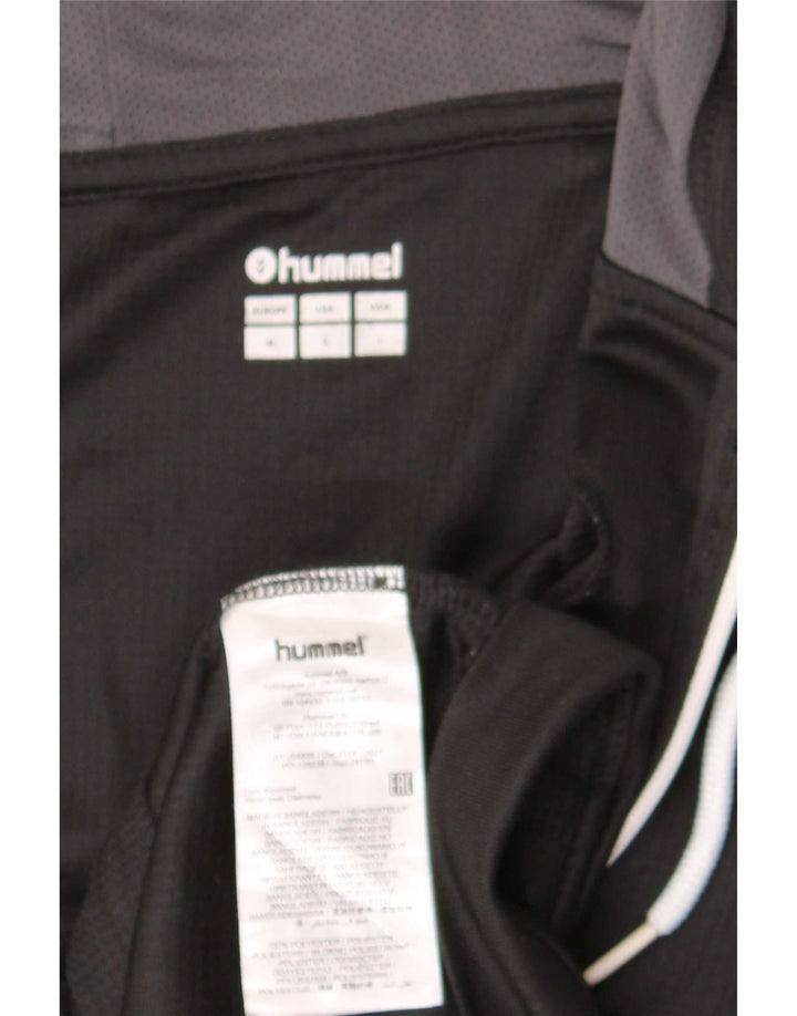 Suéter masculino Hummel com capuz e zíper gráfico médio preto poliéster