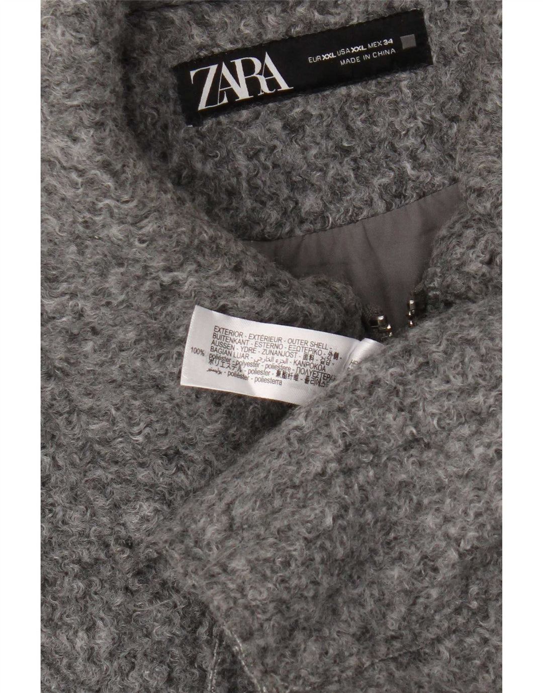 Jaqueta bomber feminina Zara UK 20 2XL cinza poliéster