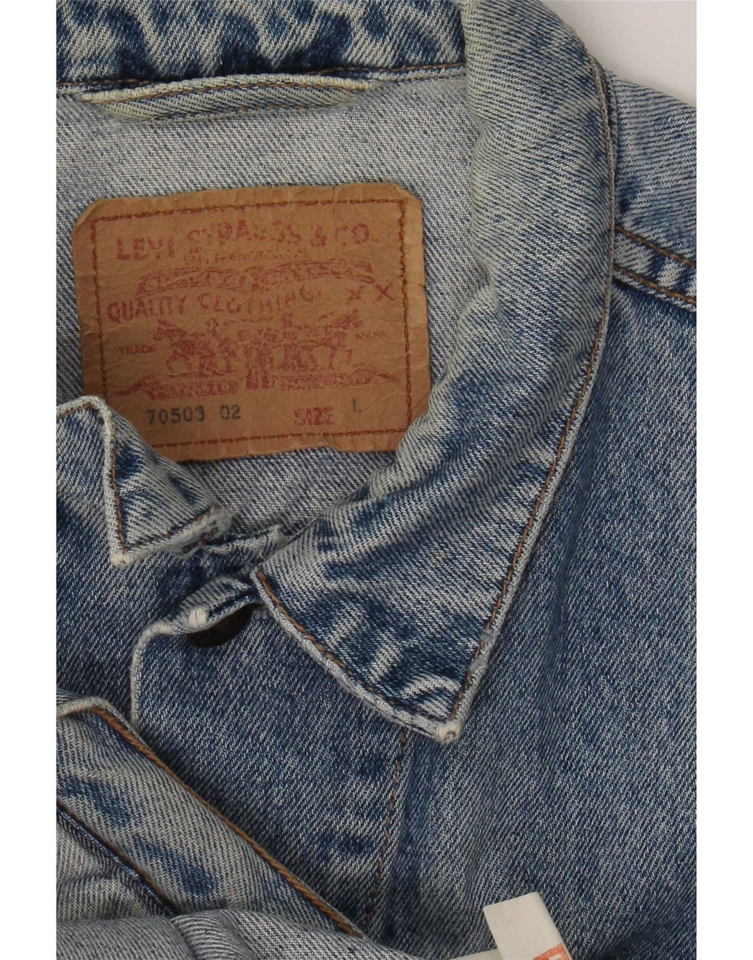 Jaqueta jeans masculina Levi's UK 40 grande algodão azul
