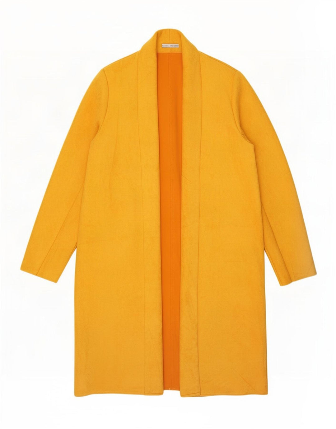 Sobretudo aberto feminino Zara UK 18 XL amarelo poliéster