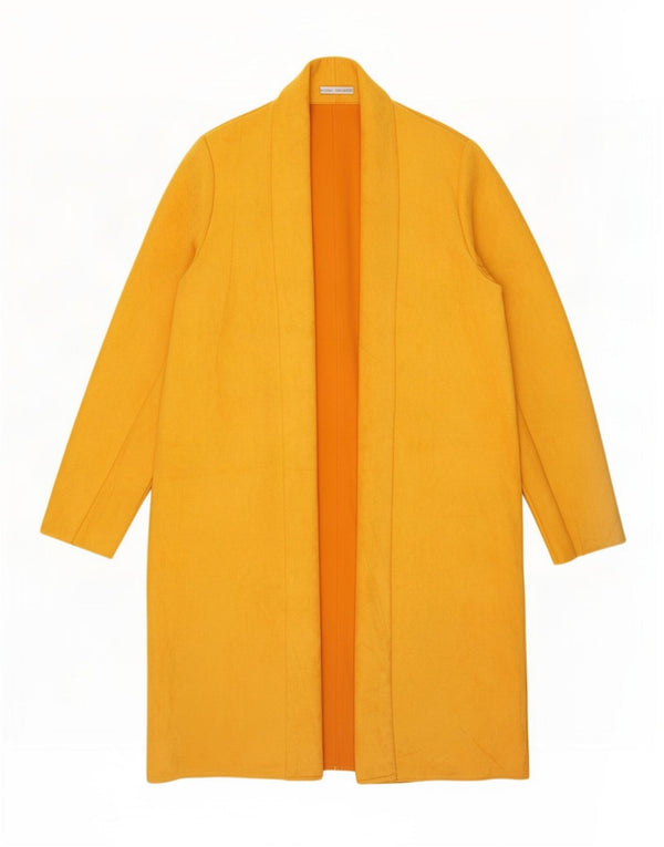 Sobretudo aberto feminino Zara UK 18 XL amarelo poliéster