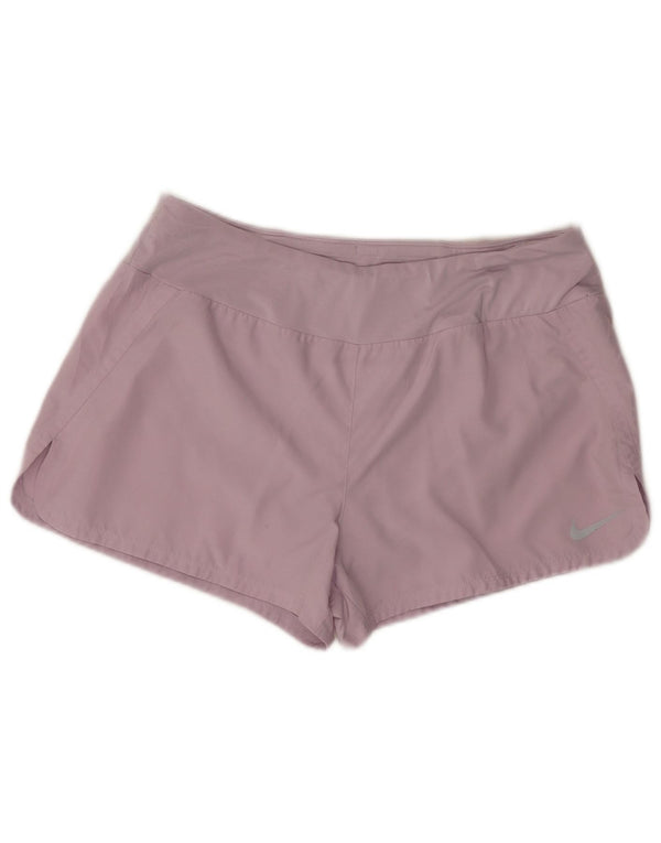 Nike Womens Dri Fit Sport Shorts UK 14 Grande Roxo Poliéster