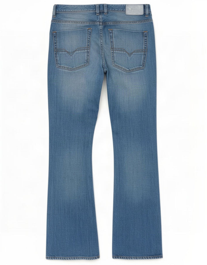 Diesel Mens Zatiny Regular Fit Bootcut Jeans W33 L30 Azul Algodão