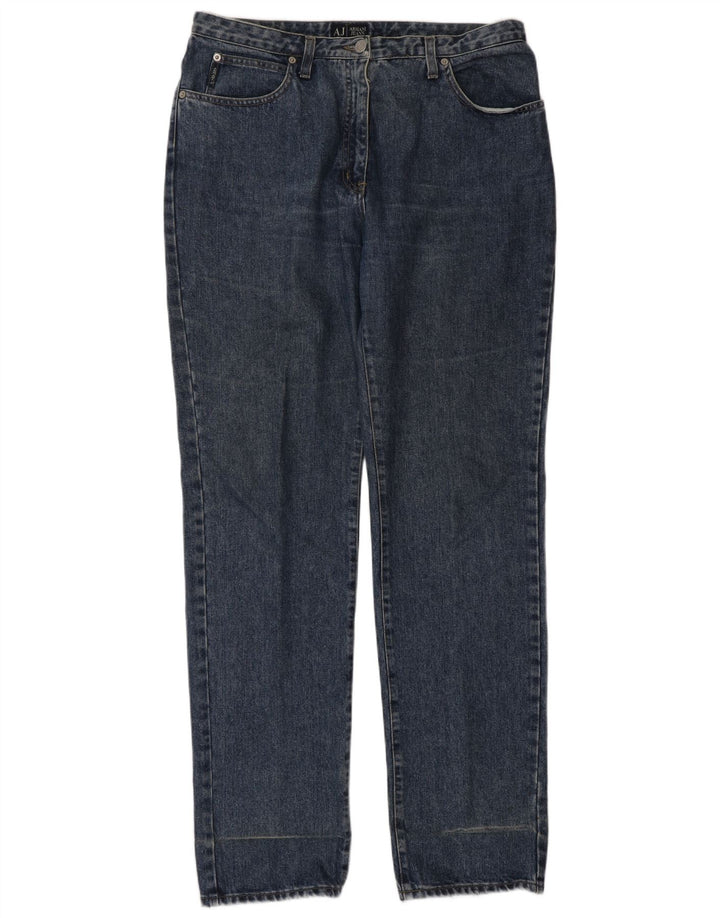 ARMANI Calça jeans reta masculina W33 L34 algodão azul