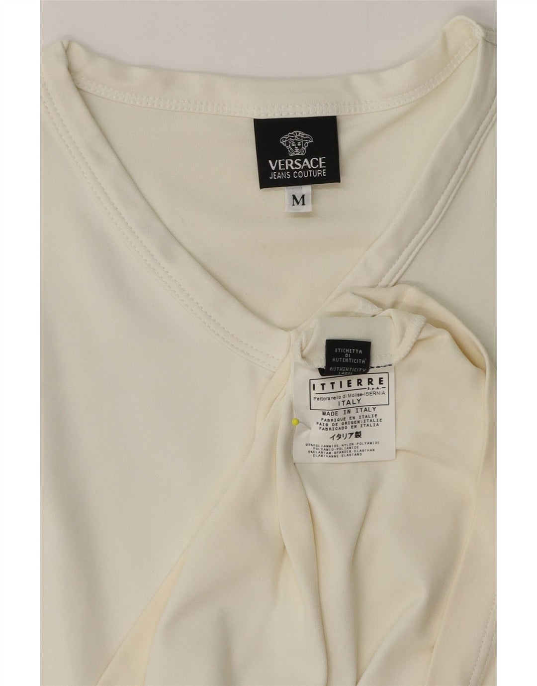 Camiseta masculina Versace Ittierre Top médio branco poliamida
