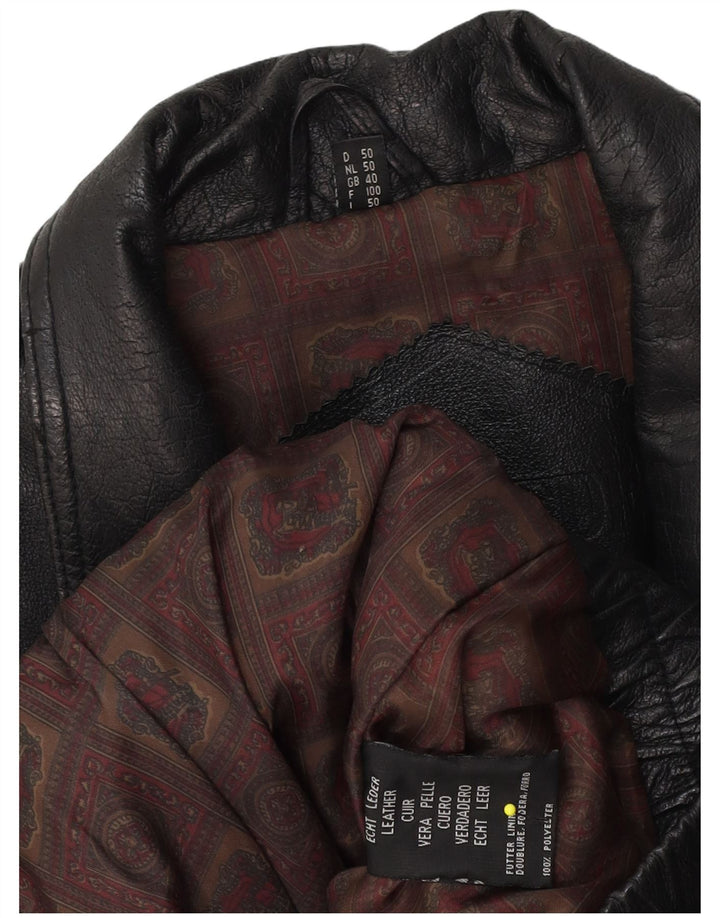 Jaqueta de couro masculina vintage UK 40 grande couro preto