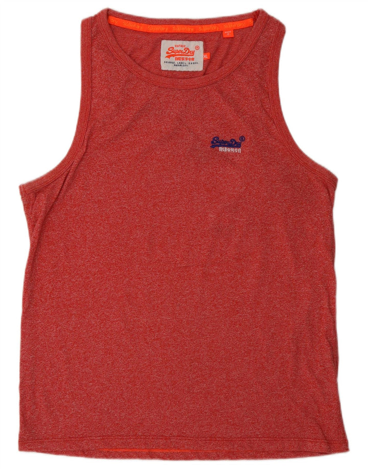 Colete masculino Superdry XL algodão manchado vermelho