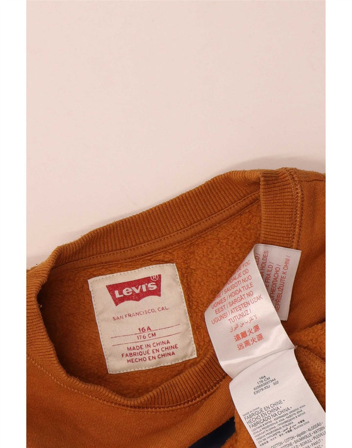 Moletom gráfico Levi's Boys 15-16 anos algodão marrom