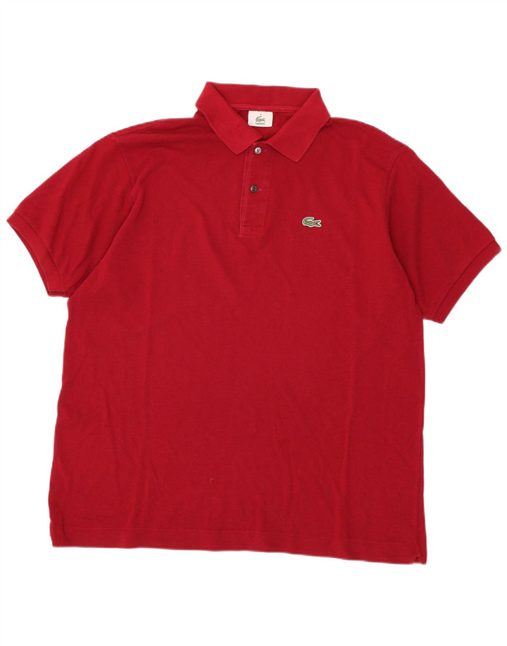 Camisa polo masculina LACOSTE tamanho 6 XL algodão vermelho