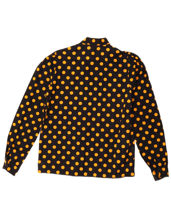 Camisa feminina vintage blusa UE 38 médio preto bolinhas algodão